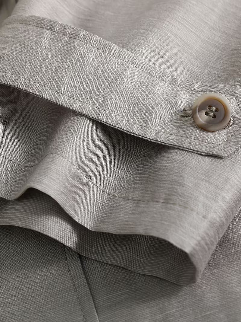 New Women's Spring/Summer Trench Coat, Thin Lightweight Style with Large Lapel