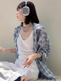 Plaid Shirt Jacket for Women, New Spring/Summer Style, Relaxed Fit Elegant Shirt Top