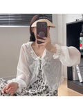 Super Fairy Sunscreen Clothes Cardigan Summer 2026 Chiffon Short Coat with Thin Shawl And Suspender Skirt
