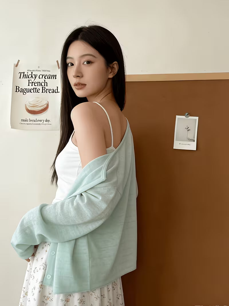Fresh and Sweet Style Summer New Arrival Sweater, Fit, Loose and Versatile, Hollow-Out Korean-Style Simple Outerwear