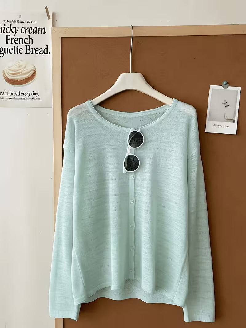 Fresh and Sweet Style Summer New Arrival Sweater, Fit, Loose and Versatile, Hollow-Out Korean-Style Simple Outerwear