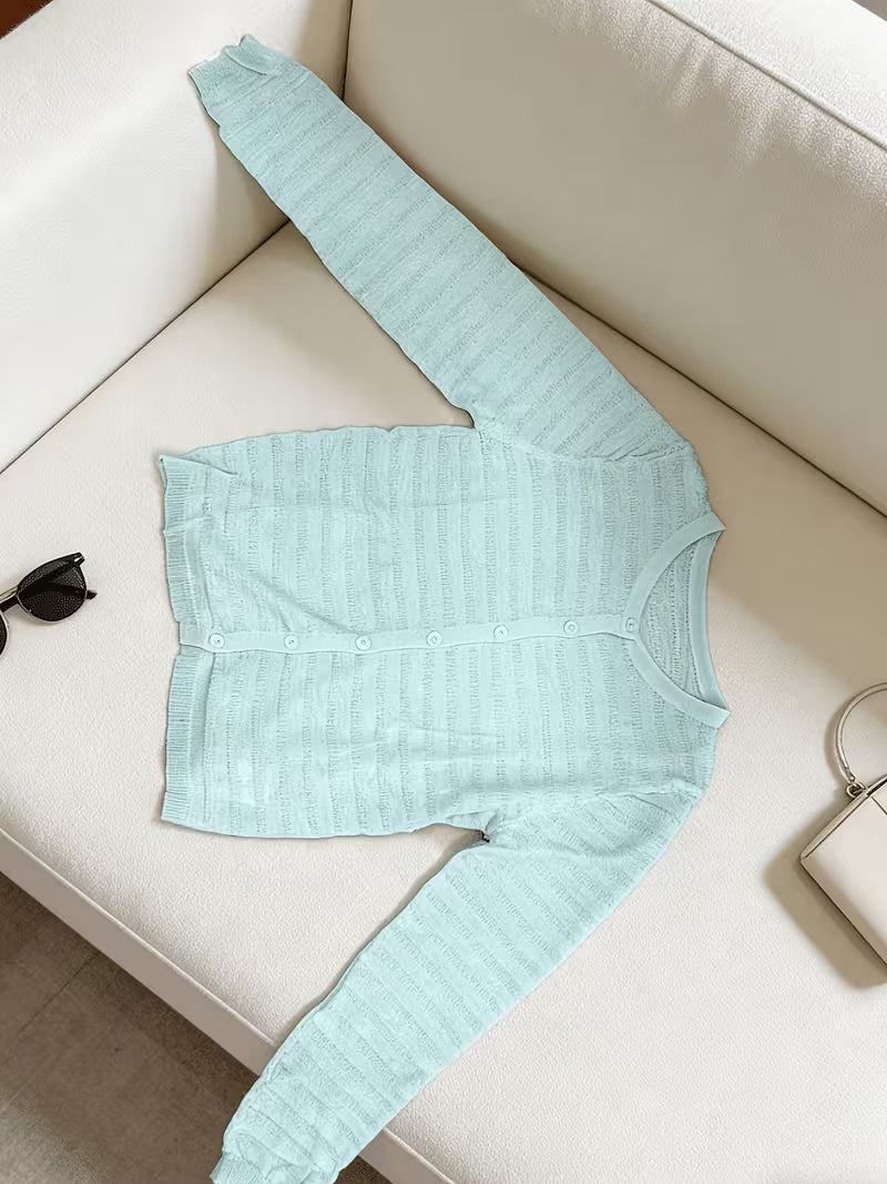 Fresh and Sweet Style Summer New Arrival Sweater, Fit, Loose and Versatile, Hollow-Out Korean-Style Simple Outerwear