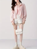 Stand-Up Collar Jacket Korean Style Sunscreen Shirt Women'S Summer New Casual Design Fashion Top Light Thin Clothing