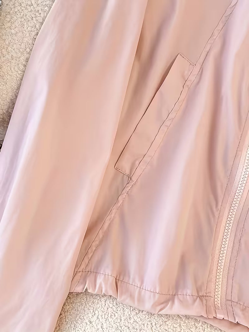 Stand-Up Collar Jacket Korean Style Sunscreen Shirt Women'S Summer New Casual Design Fashion Top Light Thin Clothing