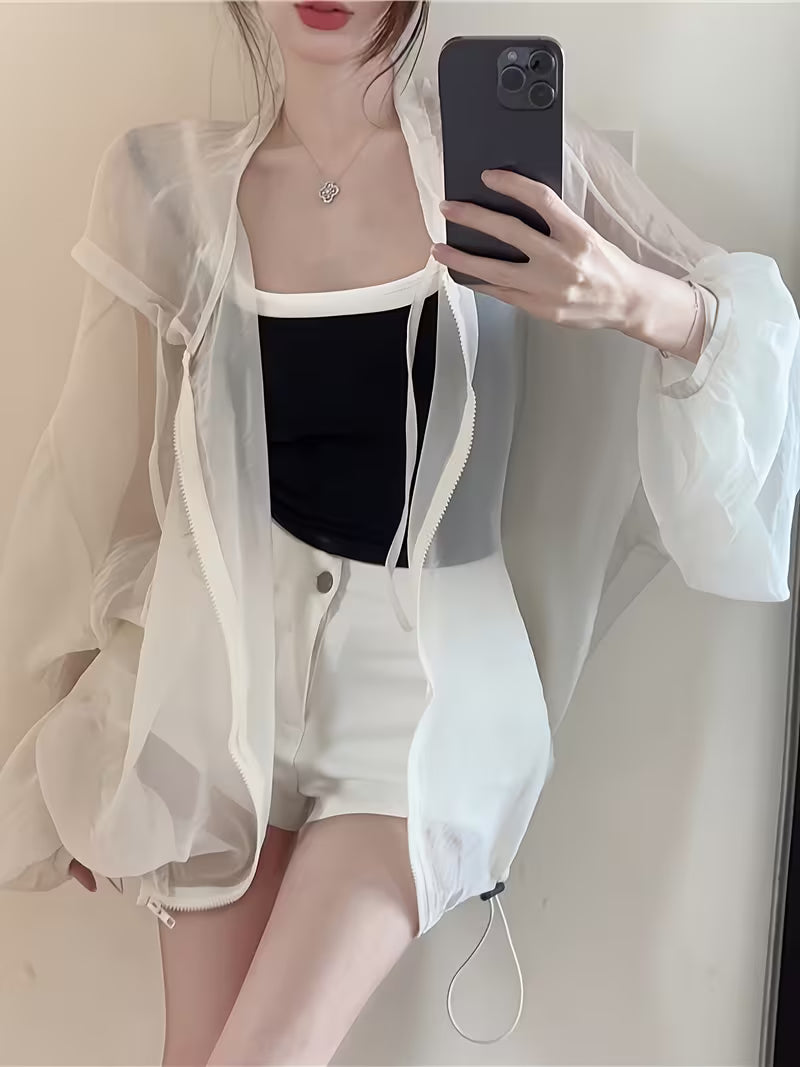 Summer New Plus Size Women'S Ice Light And Thin Sunscreen Jacket
