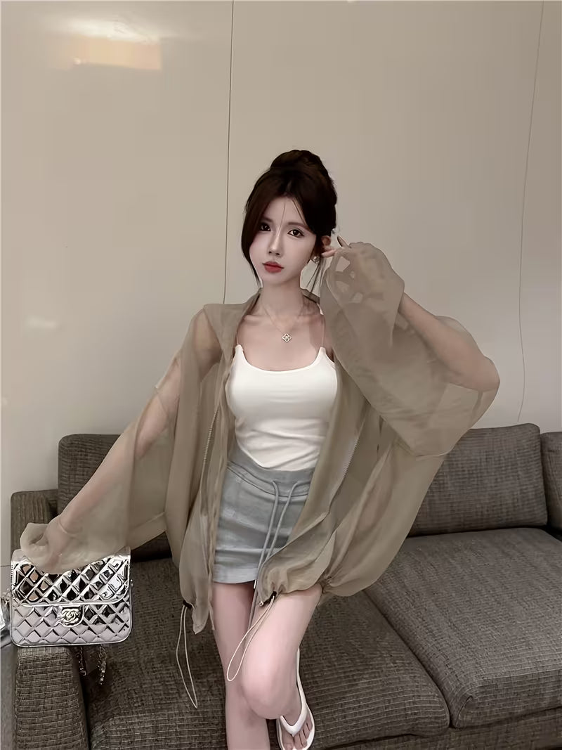 Summer New Plus Size Women'S Ice Light And Thin Sunscreen Jacket