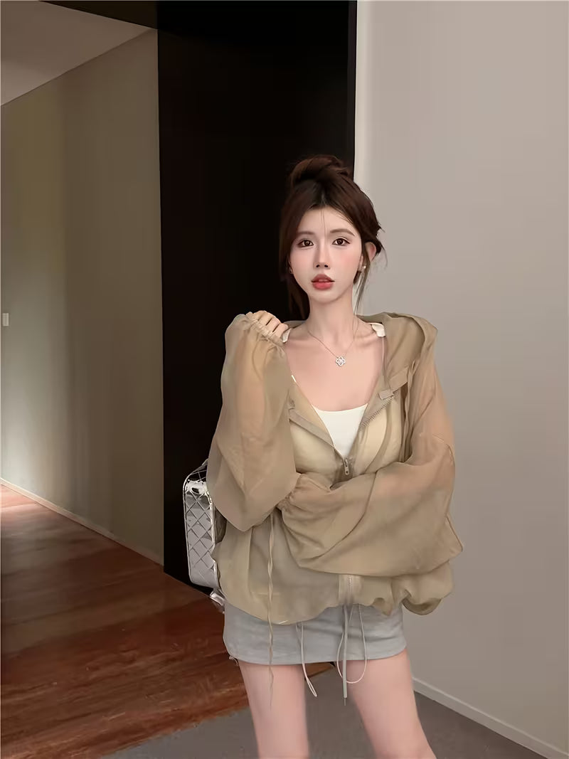 Summer New Plus Size Women'S Ice Light And Thin Sunscreen Jacket