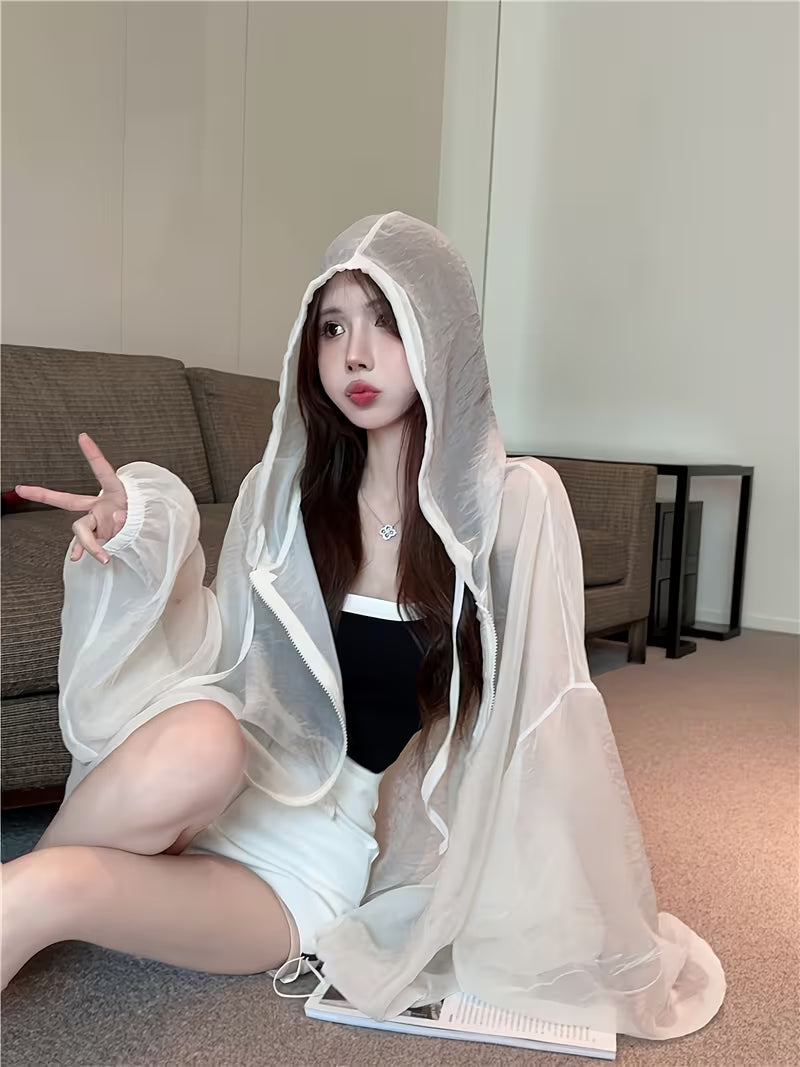 Summer New Plus Size Women'S Ice Light And Thin Sunscreen Jacket