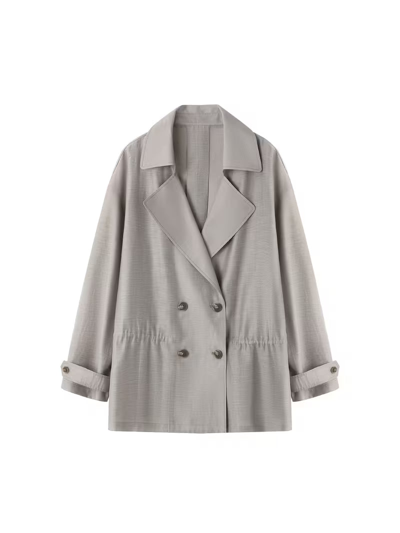 New Women's Spring/Summer Trench Coat, Thin Lightweight Style with Large Lapel