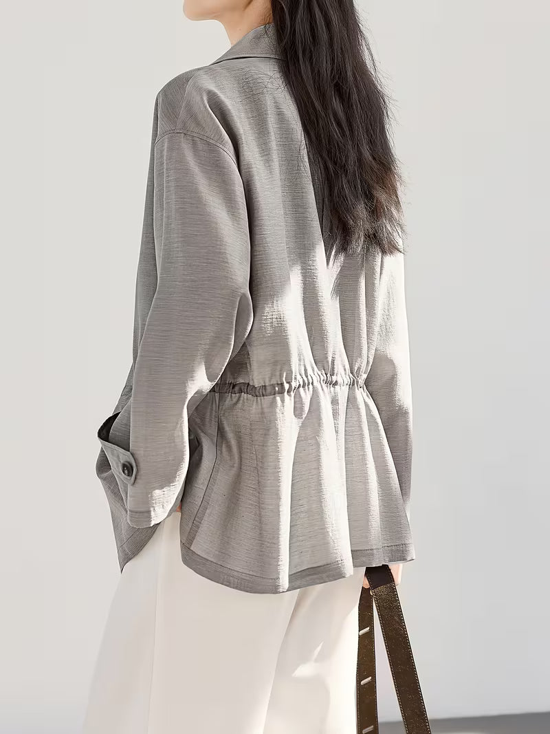 New Women's Spring/Summer Trench Coat, Thin Lightweight Style with Large Lapel