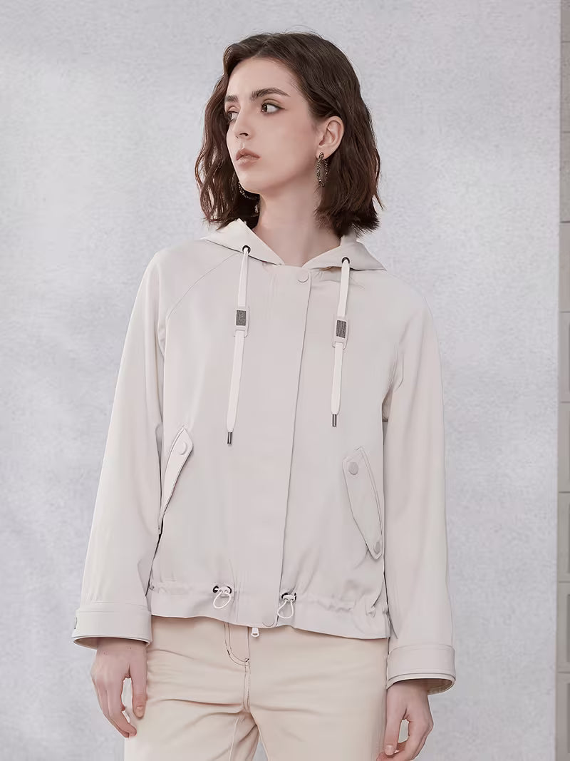 Premium Women'S Apparel Made from Combed for Spring And Autumn 2024 Featuring Long Sleeves And a Hoodie