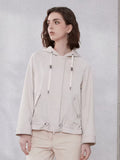 Premium Women'S Apparel Made from Combed for Spring And Autumn 2024 Featuring Long Sleeves And a Hoodie