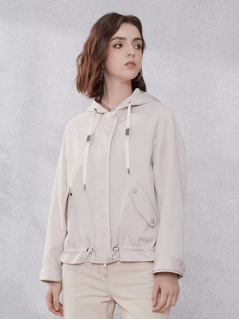 Premium Women'S Apparel Made from Combed for Spring And Autumn 2024 Featuring Long Sleeves And a Hoodie
