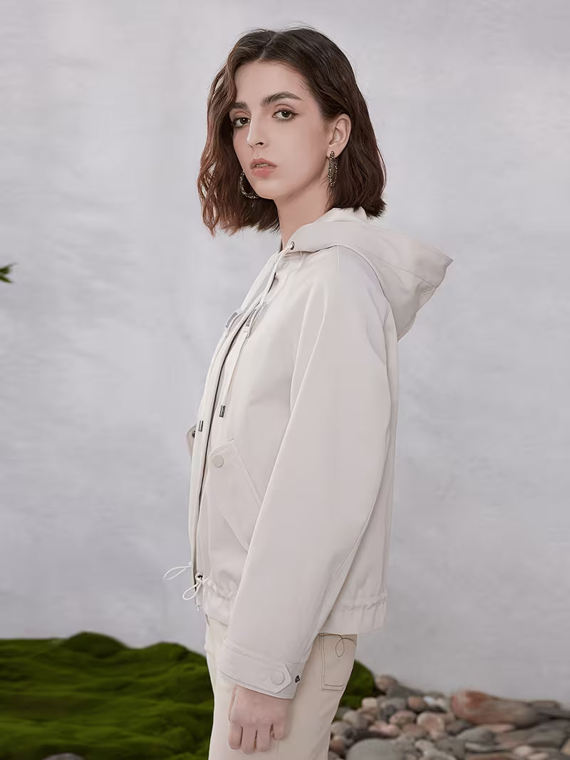 Premium Women'S Apparel Made from Combed for Spring And Autumn 2024 Featuring Long Sleeves And a Hoodie