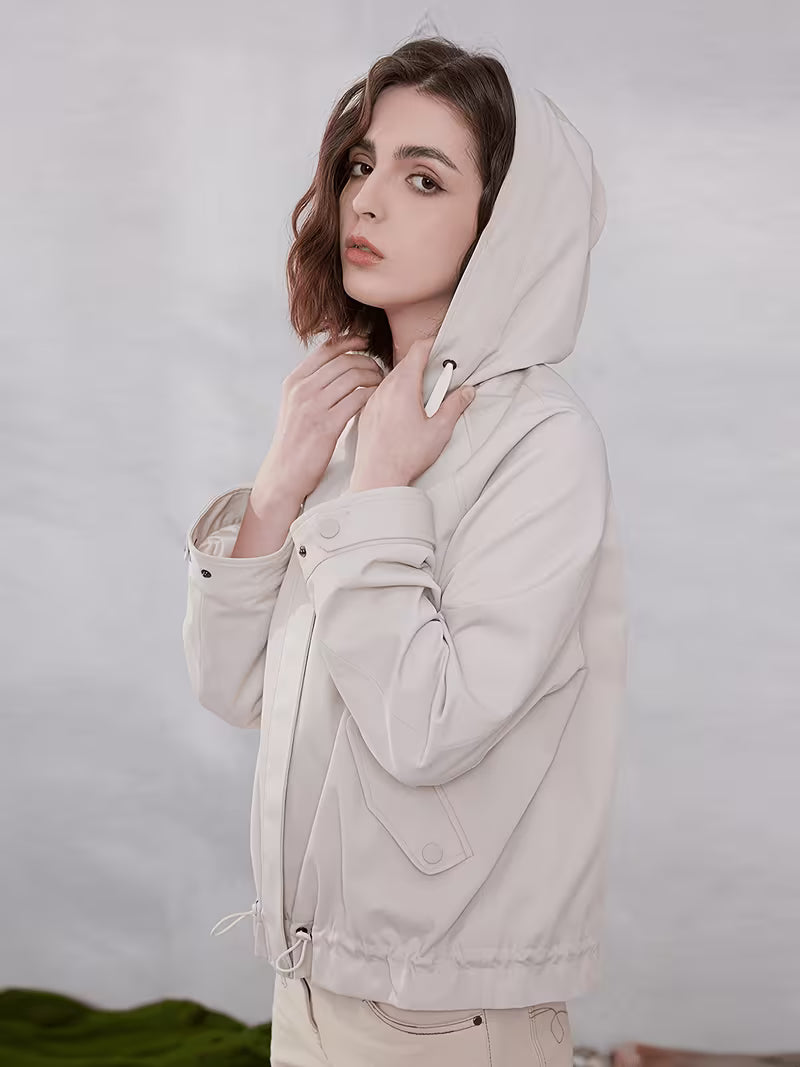 Premium Women'S Apparel Made from Combed for Spring And Autumn 2024 Featuring Long Sleeves And a Hoodie